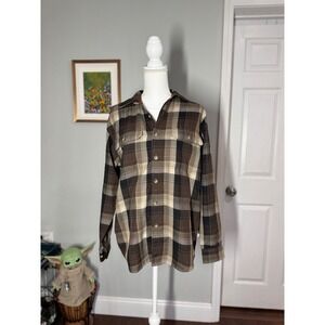 Magellan Outdoors Hunt Gear Brown Plaid Flannel Shirt – Men's Small